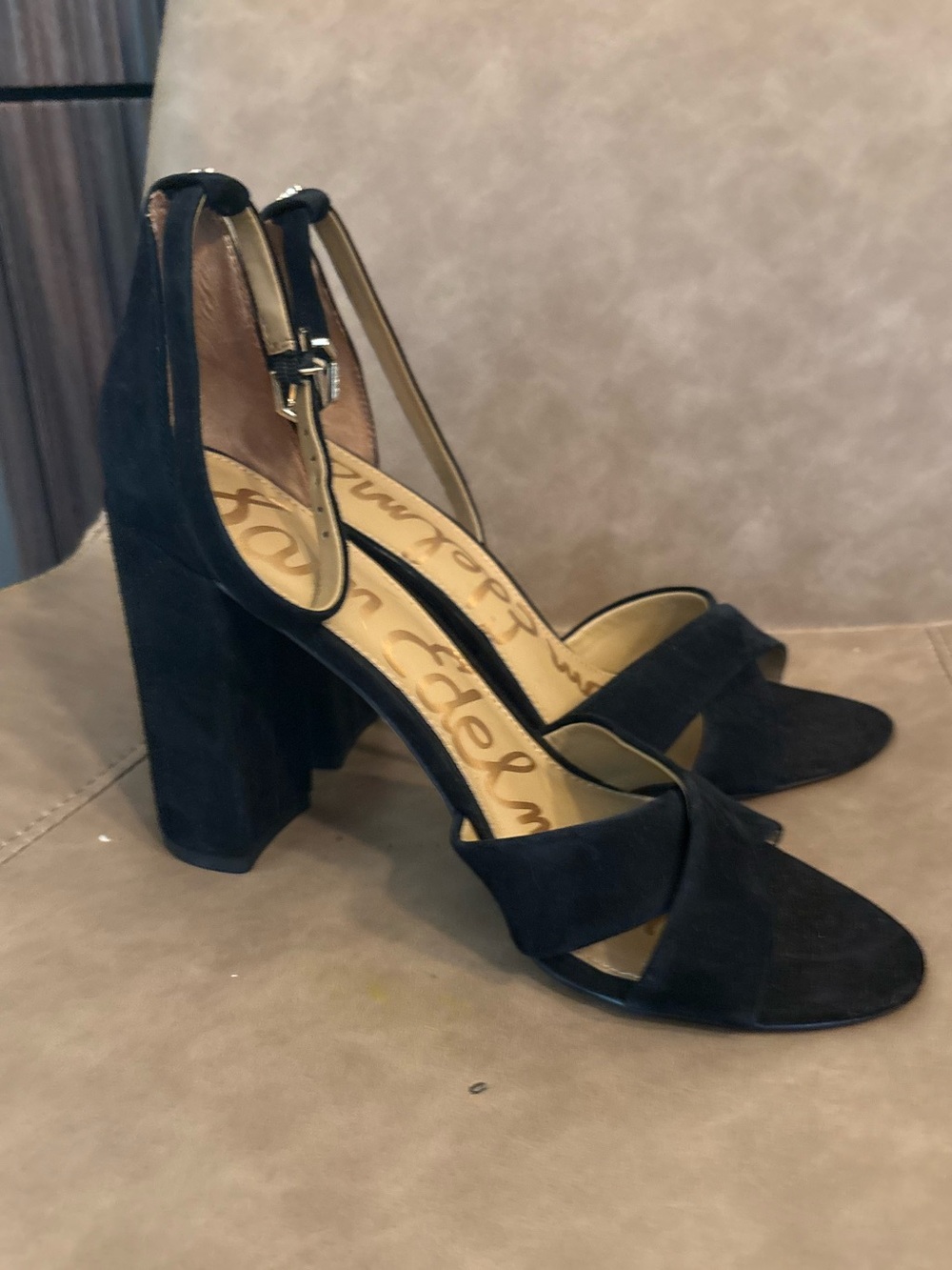 Sam Edelman Nordstrom black suede strappy heels size 10